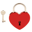 45mm Heart Shape Love Lock & Key Vintage Padlock Travel Locker Set - Red L