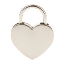 Vintage Personalized Heart Shape Padlock w/ Key Travel Locker Set - Silver L
