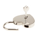 Vintage Personalized Heart Shape Padlock w/ Key Travel Locker Set - Silver L
