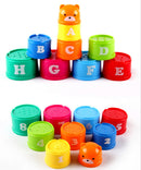 Set of Piles 9 Cups Stacking Up Rainbow Blocks Kids Toddlers Play Fun Toy