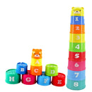 Set of Piles 9 Cups Stacking Up Rainbow Blocks Kids Toddlers Play Fun Toy