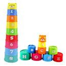 Set of Piles 9 Cups Stacking Up Rainbow Blocks Kids Toddlers Play Fun Toy