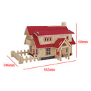 Children Brilliant Toys 3D Wooden Puzzles DIY Assembled Western Style House