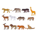 Set of 12 Wild Zoo Animal Model Figure Toys Kids Party Bag Filler Loot Favours
