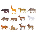 Set of 12 Wild Zoo Animal Model Figure Toys Kids Party Bag Filler Loot Favours