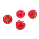 Pack of 12 Plastic Tomato Vegetable Pendant for Keyring Keychain Jewelery DIY Making
