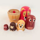 Set of 6pcs Painted Wooden Animals Nesting Dolls Matryoshka Russian Doll Kids Gift