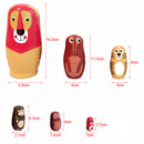 Set of 6pcs Painted Wooden Animals Nesting Dolls Matryoshka Russian Doll Kids Gift