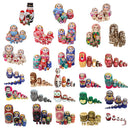 Set of 6pcs Painted Wooden Animals Nesting Dolls Matryoshka Russian Doll Kids Gift