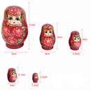 Set of 5pcs Red Painted Wooden Nesting Dolls Matryoshka Russian Doll Childrens Gift