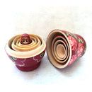 Set of 5pcs Red Painted Wooden Nesting Dolls Matryoshka Russian Doll Childrens Gift