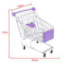 Kids Pretend Play Shopping Handcart Trolley Toy Home Office Decor Purple M