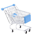 Kids Pretend Play Shopping Handcart Trolley Toy Home Office Decor Sky Blue M