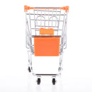 Kids Pretend Play Home Office Decor Mini Shopping Entertainment Trolley Cart Toy Gift Orange Size M