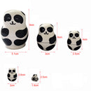 5Pcs Pandas Wooden Russian Nesting Dolls Set Matryoshka Collectibles Gift