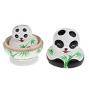 Wooden Russian Nesting Pandas Matryoshka 10 Dolls Set Hand Painted Kids Toy
