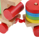 Multi Geometric Figures Wooden Train Toy Set with Multi Colors for Kids
