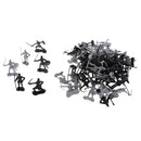 60 pcs/lot Sliver Black Warriors Medieval Soldiers Military Figures Toy