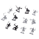 60 pcs/lot Sliver Black Warriors Medieval Soldiers Military Figures Toy
