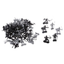 60 pcs/lot Sliver Black Warriors Medieval Soldiers Military Figures Toy