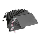 10Pcs A5 Size Gray Plastic Zippered Document Folder File Bag Office Supplies