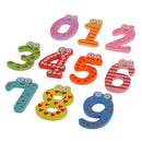 10pcs Multicolored Wooden Number Magnets 0-9 Refrigerator Magnets Kids Toy