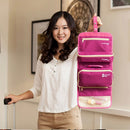Women Girls Ladies Durable Removable Pockets Foldable Cosmetics Bag Case Purse Organiser Pink