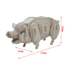 3D Handmade Wooden Puzzles Woodcraft Construction Kit DIY Pig Puzzles Educational Toy