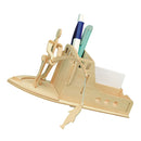 Woodcraft Construction Kit 3D Wooden DIY Fishing Pen Container Puzzles Toys Gifts