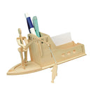 Woodcraft Construction Kit 3D Wooden DIY Fishing Pen Container Puzzles Toys Gifts