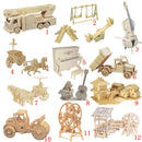 3D Wooden Puzzles Woodcraft Construction Kit DIY Road Roller Puzzles Kids Toys Gifts