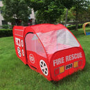 Kids Childrens Playhouse Indoor Outdoor Pop Up Fire Truck Car Play Tent Toy