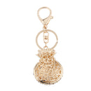 Rhinestone Crystal Bag Pendant Plum Flower Money Bags Pendant Keyring Keychain Blue