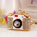 Rhinestone Crystal Fashion Camera Pendant Keyring Keychain Car Key Hanger