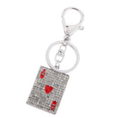 Red Heart Poker Pendant Bags Crystal Keyring Purse Charm Lady Purse Pendant