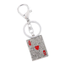 Red Heart Poker Pendant Bags Crystal Keyring Purse Charm Lady Purse Pendant