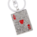 Red Heart Poker Pendant Bags Crystal Keyring Purse Charm Lady Purse Pendant