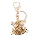 Rhinestone Crystal Fashion Cute Green Frog Pendant Keyring Keychain