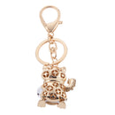 Rhinestone Crystal Fashion Lucky Fortune Cat Pendant Bag Keyring Keyfobs