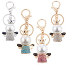 Rhinestone Crystal Car Key Hanger Lucky Fortune Cat Pendant Key Ring Keyfobs