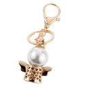 Rhinestone Crystal Key Ring Queen Crown Angel Pendant Car Key Holder Gold
