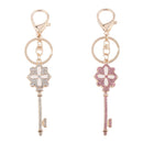 Rhinestone Crystal Car Key Hanger Wisdom Door Key Pendant Key Ring Keyfobs Pink