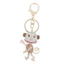 Dancing Monkey Pendant Rhinestone Crystal Car Key Hanger Keyfobs Lady Gift
