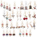 Dancing Monkey Pendant Rhinestone Crystal Car Key Hanger Keyfobs Lady Gift