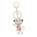 Dancing Monkey Pendant Rhinestone Crystal Car Key Hanger Keyfobs Lady Gift