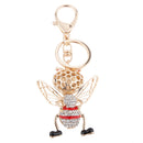 Rhinestone Crystal Fashion Flying Bee Keyring Keychain Red
