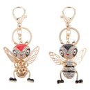 Rhinestone Crystal Fashion Flying Bee Keyring Keychain Red