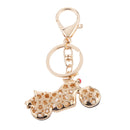 Rhinestone Crystal Fashion Motorcycle Keyring Keychain Purple