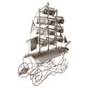 Sailboat Shape Wine Rack Metal Decor Bar Kitchen Holder Storage Spirits