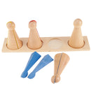 Wooden Round Head Cone Fraction Counting Number Maths Children Educational Toy
